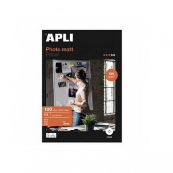 PAPEL FOTOGRAFICO APLI DINA4 120GR 100 HOJAS INKJET MATE Q. ( 12626 )