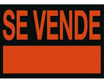 CARTEL ANUNCIADOR SE VENDE 50X70 NEGRO Y NARANJA PVC