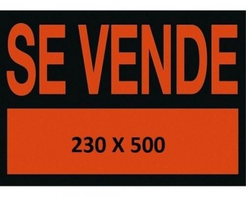 CARTEL ANUNCIADOR SE VENDE 50X23 NEGRO Y NARANJA PVC