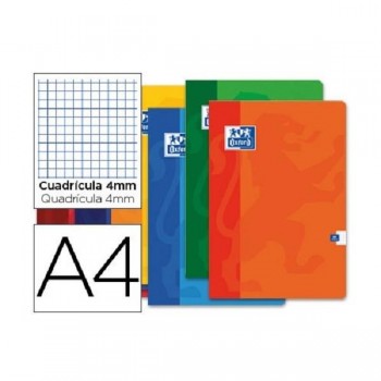 LIBRETA GRAPADA CUADERNO CUADRICULA 4X4 DINA4 48 HOJAS 90GR TAPA BLANDA OXFORD 100101228