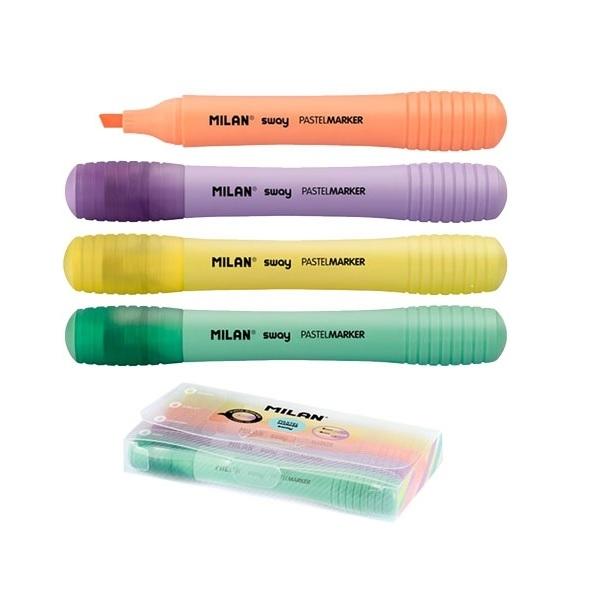 ROTULADORES FLUORESCENTES ESTUCHE  4 UNIDADES MILAN SWAY PASTEL  162119807 ( 7 )