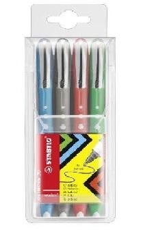 BOLIGRAFO STABILO ESTUCHE ROLLER WORKER COLORFULL 4 COLORES SURTIDOS TRAZO 0,5MM 2019/4