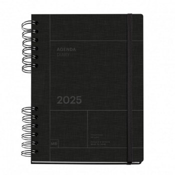 AGENDA  PLUS WIRE-O SEMANA VISTA NEGRO BASICS 2025