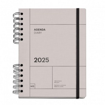 AGENDA  PLUS WIRE-O SEMANA VISTA GRIS BASICS 2025