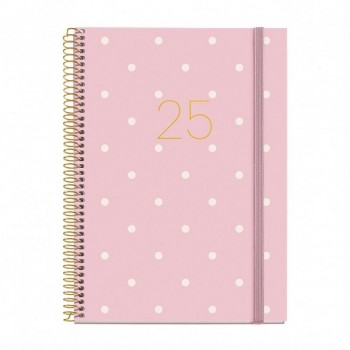 AGENDA ESPIRAL PLUS DIA PAGINA POLKA DOTS 2025