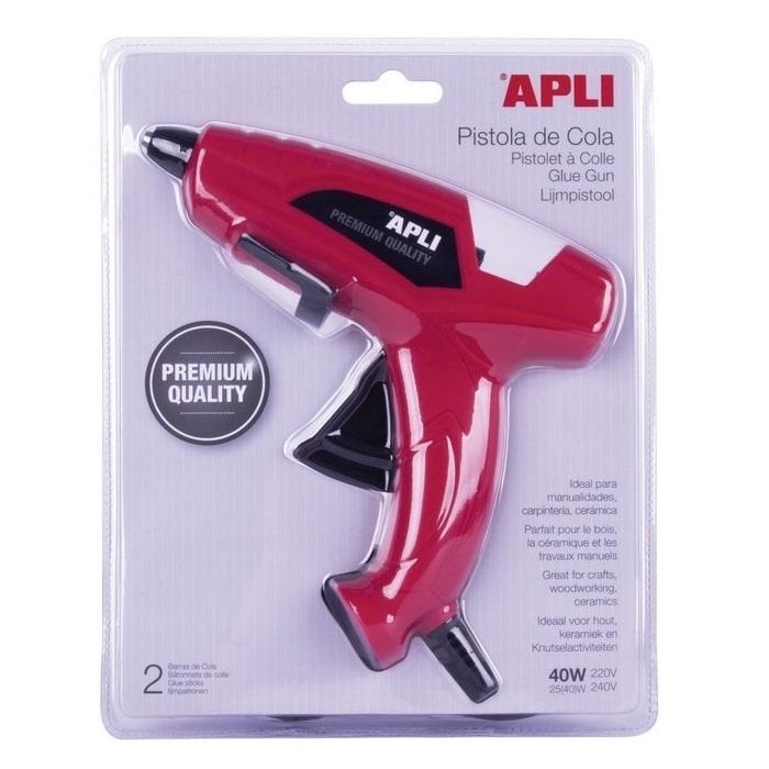 PISTOLA DE SILICONA 40W 2 BARRAS DE COLA DE 11MM  APLI ( 13942 )