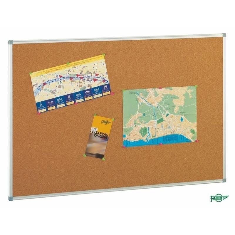 TABLERO ANUNCIOS DE CORCHO 90X120CM MARCO ALUMINIO FAIBO