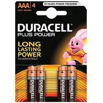 PILAS AAA LR03 ALCALINA DURACELL PLUS BLISTER 4 PILAS