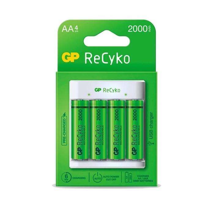 CARGADOR DE PILAS GP + 4 PILAS (4X AA 2000 MAH) (GR534)