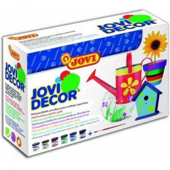 PINTURA ACRILICA JOVI BOTE 55ML JOVIDECOR CAJA 6 BOTES MULTISUPERFICIE COLORES SURTIDOS