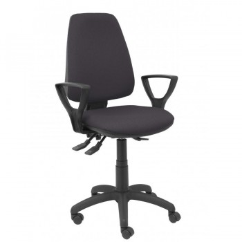 SILLA ELCHE ERGONOMICA CON MECANISMO SINCRO, REGULABLE EN ALTURA  BRAZOS FIJOS GRIS OSCURO