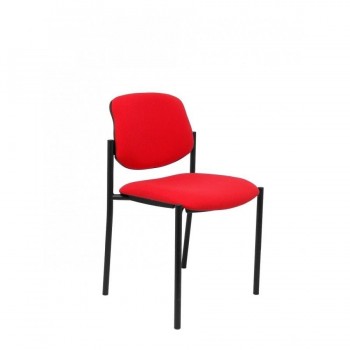 SILLA PIQUERAS Y CRESPO VILLALGRORDO CONFIDENTE CHASIS NEGRO ASIENTO Y RESPALDO TAPIZADOS BALI ROJO