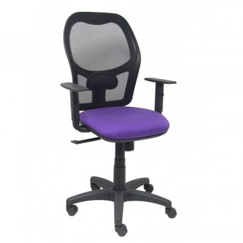 SILLA ALOCEN MALLA NEGRA ASIENTO BALI BRAZOS REGULABLES VIOLETA