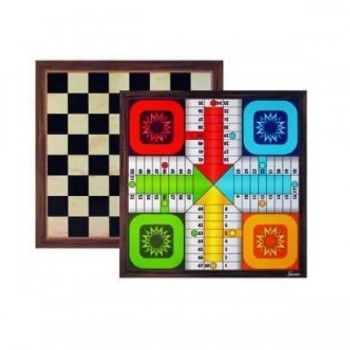 TABLERO PARCHIS 4 AJEDREZ DE 40CMTS