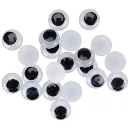 OJOS MOVILES SMART REDONDOS 8MM. NEGRO PACK DE 70