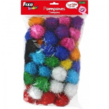 POM POM SMART COLORES BRILLANTES 5CM. SURTIDOS PACK DE 52