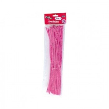 LIMPIAPIPAS FIXO KIDS 30CMX6MM ROSA PACK DE 50