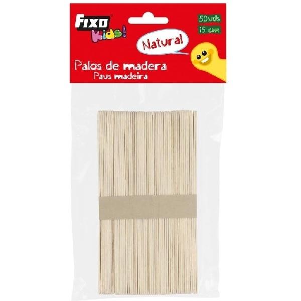 PALOS DE POLO MADERA JUMBO 150X19X2MM NATURAL FIXO KIDS PACK DE 50