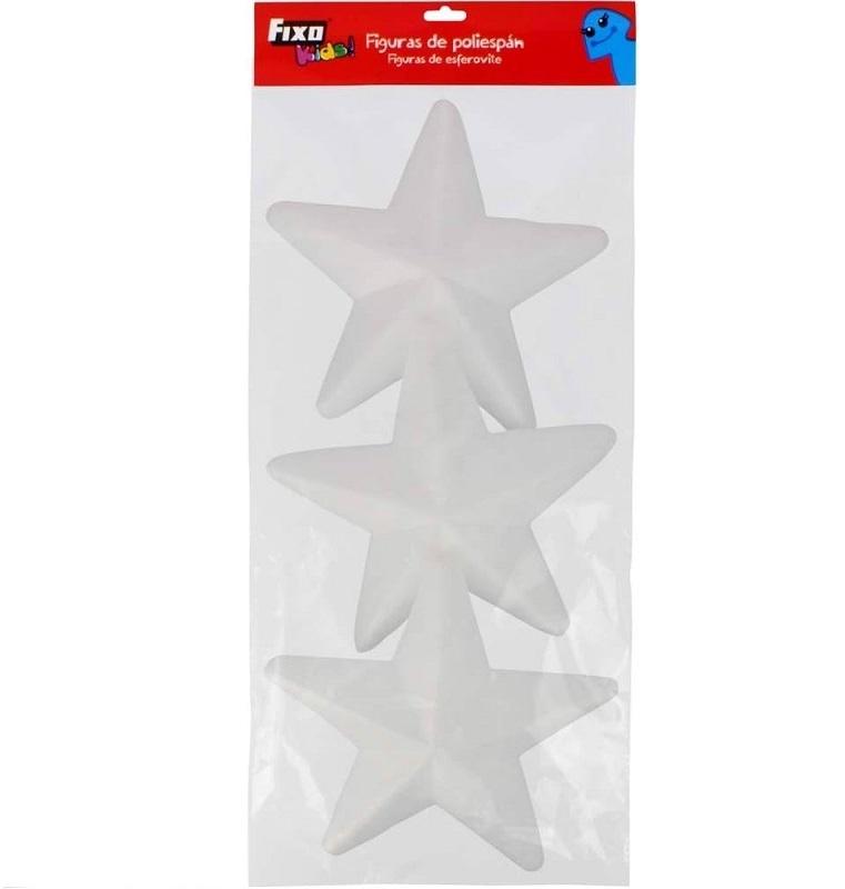 ESTRELLAS POLIESPAN FIXO KIDS 20CM. PACK DE 3 UNIDADES