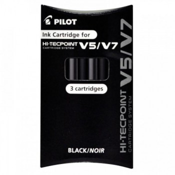 RECAMBIO PILOT PACK 3 RECAMBIOS V-5 RECARGABLE NEGRO