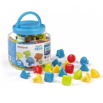 JUEGO MINILAND SUPERPEGS COLORES BRILLANTES (128 PIEZAS) (2-