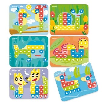 JUEGO MINILAND SUPERPEGS ANIMALES COLORES BRILLANTES PACK DE  6 (2-5 AÑOS)