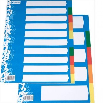 SEPARADORES  FOLIO PLASTICO DE COLOR SURTIDO CON CARATULA GRAFOPLAS