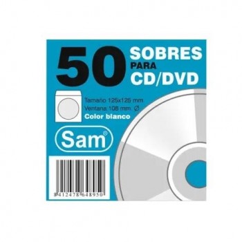 SOBRES SAM PARA CD DVD 125X125 CON VENTANA ENGOM A