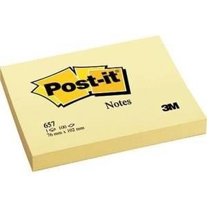 NOTAS ADHESIVAS TACO ADHESIVO NOTAS POST-IT  657 (76X102)