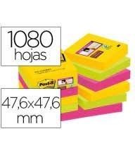 NOTAS ADHESIVAS POST-IT PACK 12 BLOCS 47,6X47,6 RIO JANEIRO 4 X AMARILLO,ROSA,VERDE,FUCSIA TODOS NEON 622-12SSRIO-EU 70005271518