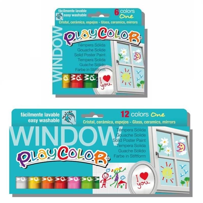 TEMPERA SOLIDA PLAYCOLOR 10GR PARA CRISTAL CERAMICA ESPEJOS  6 COLORES SURTIDOS 02001