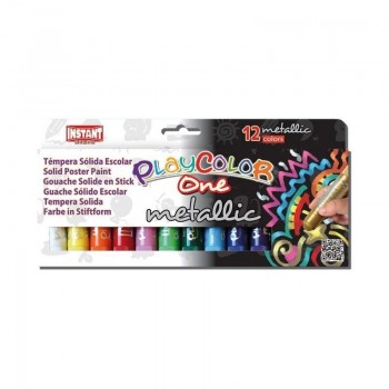 TEMPERA SOLIDA PLAYCOLOR METALLIC ONE 10GR. ESTUCHE DE 12 COLORES