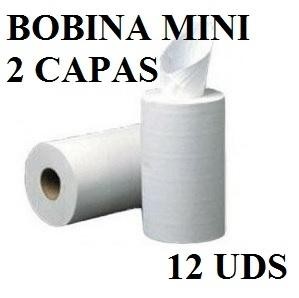 PAPEL SECAMANOS EN BOBINA MINI 2CAPAS 100% TISU 12UNIDADES