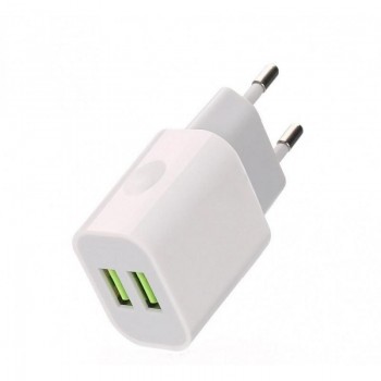 CARGADOR DOBLE USB DE PARED 2,1 A