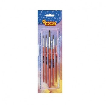 PINCEL MADERA REDONDO SET 0,4,6,8,12 BLISTER JOVI 8185