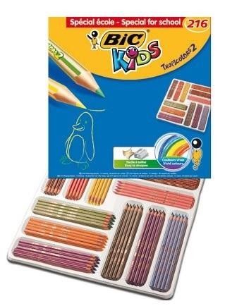 ESTUCHE 216 LAPICES DE COLORES BIC KIDS TROPICOLORS