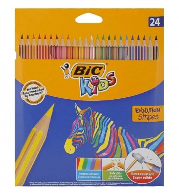 LAPICES ESTUCHE DE LAPICES COLORES BIC KIDS EVOLUTION STRIPES