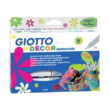 ROTULADORES ESTUCHE DE 6 COLORES GIOTTO DECOR MATERIALS