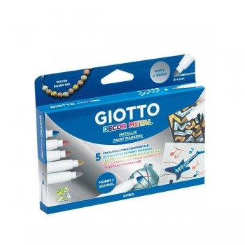 ROTULADOR METALICO ESTUCHE 5 COLORES GIOTTO