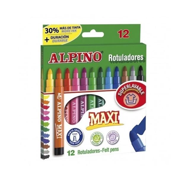 ROTULADOR FIBRA ALPINO MAXI ESTUCHE DE 12 COLORES