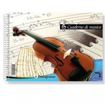 CUADERNO DE MUSICA DINA5 8 PENTAGRAMAS ESPIRAL PACSA