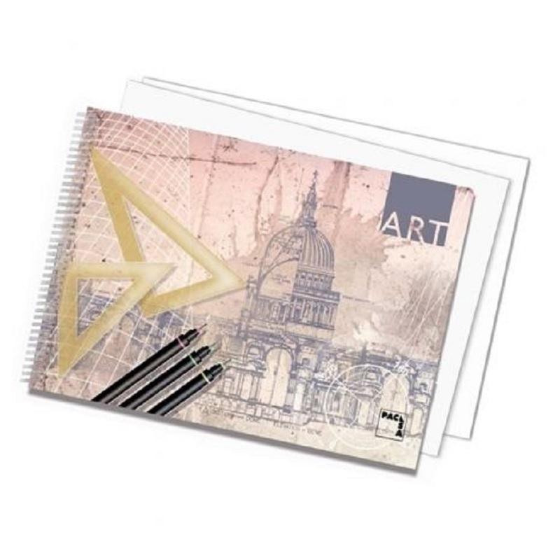 BLOCK DE DIBUJO ESPIRAL 2 TALADROS FOLIO PROLONGADO SIN RECUADRO 20HOJAS LISO PACSA