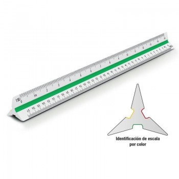 ESCALIMETRO TRIANGULAR 30CM (1 20, 1:25, 1,50, 1,75, 1:100, 1:125)