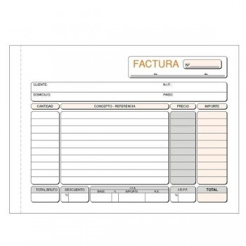 TALONARIO FACTURAS 1/4 DUPLICADO APAISADO EUROD T64