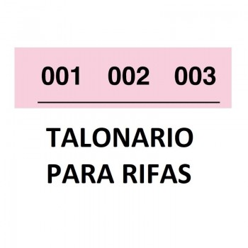 TALONARIO SERIE RIFAS 3 NUMEROS 1/1000 REF.903