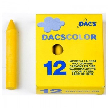 CERAS DACSCOLOR ESTUCHE UNICOLOR CAJA DE 12 UNIDADES AMARILLO