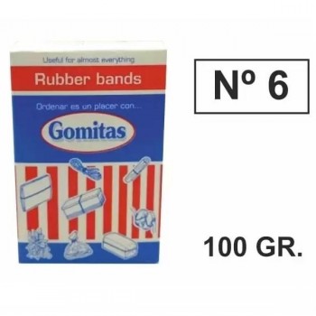 GOMAS ELASTICAS 100GR 6CM EN CAJA