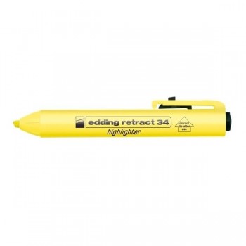 MARCADOR FLUORECENTE EDDING RE 34 RETRACTIL  AMARILLO