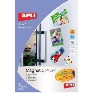 PAPEL MAGNETICO APLI BLANCO DINA4 PARA IMPRESORAS INKJET PAQUETE DE 8 HOJAS