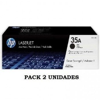 TONER ORIGINAL  HP TONER NEGRO LASERJET P1005/1006/1007/1009 Nº 35A (PACK 2) CB435AD